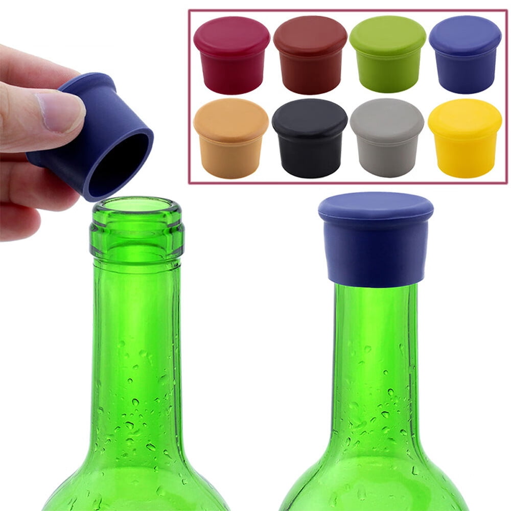 Knana 10 Pcs Cactus Silicone Wine Stoppers & Markers - Fun Wine Accessories For Mexican Party, Baby Shower, Wedding