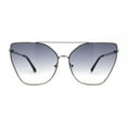 thumbnail image 1 of Lunettes de Soleil pour Femmes Surdimensionnées à Monture Métallique Motif Oeil de Chat Designer Argent Fumé, 1 of 4