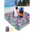 thumbnail image 1 of 1pc Mandala Print Beach Towel, Red Violet Microfiber Soft Absorbent Swimming Towel For Outdoor, 1 of 5