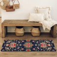 thumbnail image 4 of Pioneer Flower Floral Print Pattern Bathroom Rugs Mat, Non Slip Microfiber Bathroom Rug with Rubber Backing, Soft Mats for Bathroom Floor Tub Shower, 17"x47", 4 of 5