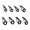 Stainless steel, variant on 8Pcs/pack 8 Size 6mm 8mm Fishing Rod Repair Kits Rod Tip Repair Kits Fishing Rod Ceramic Guides Rings Replacement Set