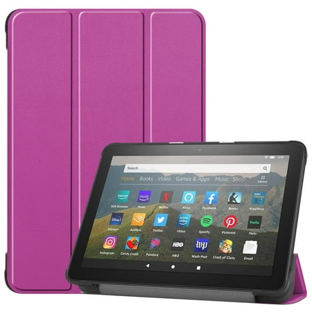Allytech Amazon New Kindle Fire HD 8 Case (8-inch Display, 10th Generation, 2020 Released), Slim Trifold Stand Protective Auto Sleep Wake Case Cover for Amazon Kindle Fire HD 8 2020, Purple