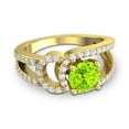 thumbnail image 3 of Diamond-Capitals 2.50 Carat Stylish Round Cut Real Diamond & Peridot Gemstone Bridal Ring for Women Solid 14K Yellow Gold Size 5, 3 of 8