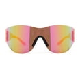 thumbnail image 2 of Mens Retro Color Mirror Shield Wrap Futuristic Sport Sunglasses Orange - Fuchsia Mirror, 2 of 4