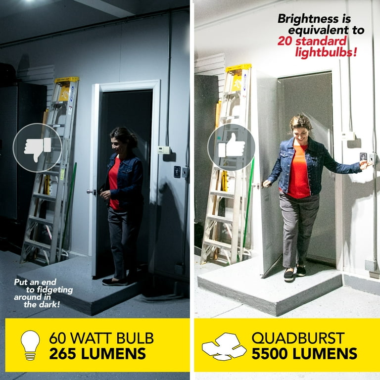 Bell and Howell Quadburst Garage Light 4 Panel LED Bright Lights