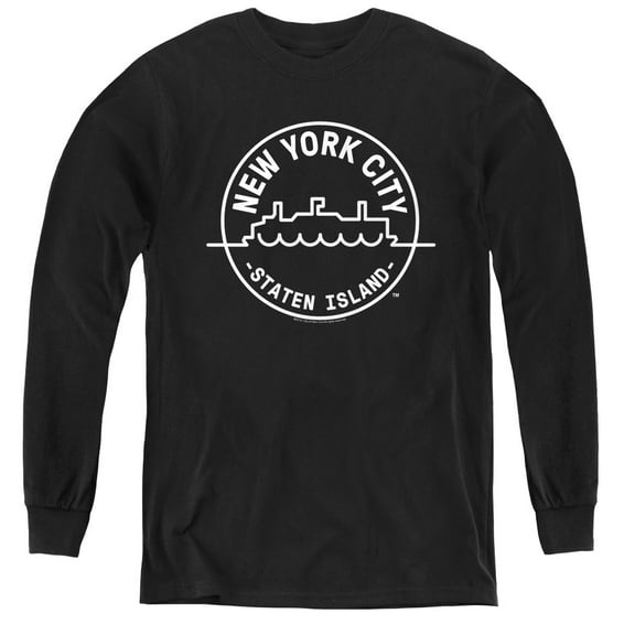 New York City See Nyc Staten Island Youth Long Sleeve T-Shirt Tee Black