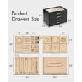 thumbnail image 3 of 4 Layer Jewelry Box for Women, Glass Lid Jewelry Organizer with 4 Drawers for Necklaces Rings Earrings Bracelets - Black, 3 of 9