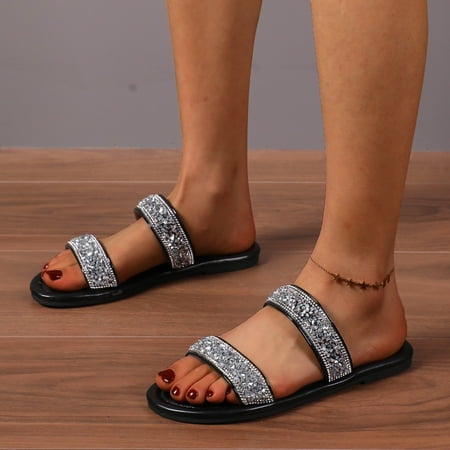 

PEASKJP Slides for Women Summer Women Round Toe Slippers Open Toe Bottom Women s Slipper Shower Shoes with Cushioned Thick Sole Black 6.5