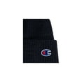 thumbnail image 3 of CHAMPION Black Embroidered Logo Acrylic Fitted Ribbed Beanie Hat Cap, 3 of 4