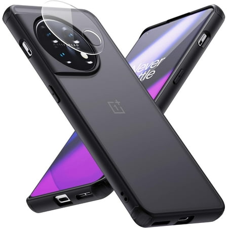 Slim Fit for OnePlus 11 Case with Camera Lens Protector, One Plus 11 5G (2023) Translucent Frosted Phone Cover, 1+11 Soft Edge & Hard Back Shockproof Protective Shell