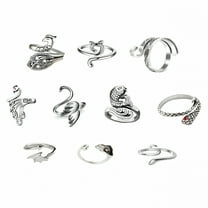 VANIDO Adjustable Crochet Yarn Tension Ring for Crocheting,10 Pack Crochet Ring for Finger,Alloy Wool Yarn Guide Finger Holder Knitting Tension Open Ring for DIY Craft Accessories