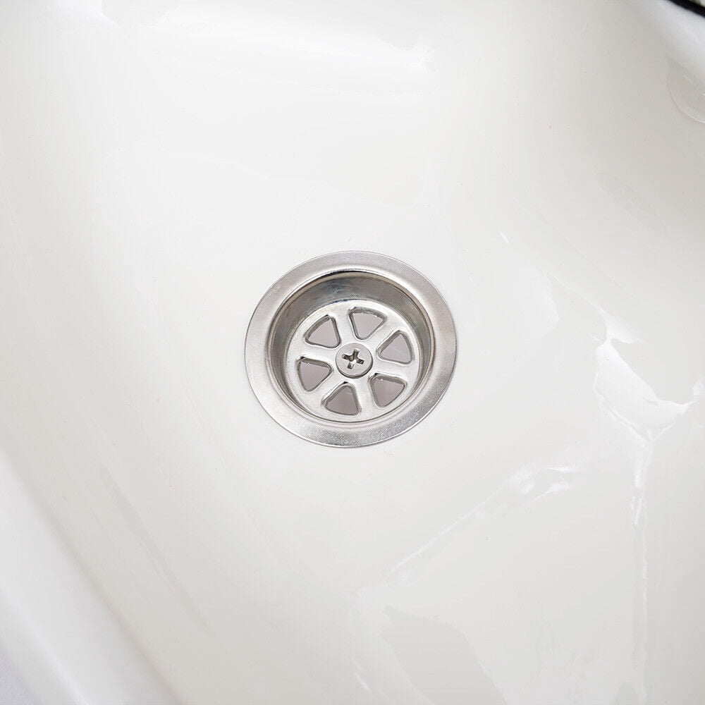 Acrylic RV Triangular Sink with Faucet + Drain Hose Kit Caravan Camper Boat RV Triangular Bathroom Sink Pull Down Sprayer Faucet Kit Lavatory Acrylic Triangular Sink With Faucet & Drain & Hose White