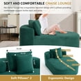 thumbnail image 3 of CQSXDA Convertible Corduroy Chaise Lounge Chair with Two Pillows 67.5'' Sofa Bed No Assembly Required for Home, Green, 3 of 11