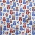 thumbnail image 1 of oneOone Cotton Cambric Medium Blue Fabric Owl Sewing Material Print Fabric By The Yard 42 Inch Wide, 1 of 5