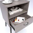 thumbnail image 4 of HSUNNS Nightstand Set 2, Modern Bedside Table with Storage Drawer and Open Wood Shelf, Modern Bedroom Bedside Table with Large Storage Space, Easy Assembly, Grey, 4 of 9