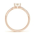 thumbnail image 2 of ANGARA Freshwater Cultured Pearl Twist Shank Ring with Diamonds in 14K Rose Gold for Women | June Birthstone, Birthday, Anniversary, Jewelry Gift for Women | Pearl Ring, 2 of 11
