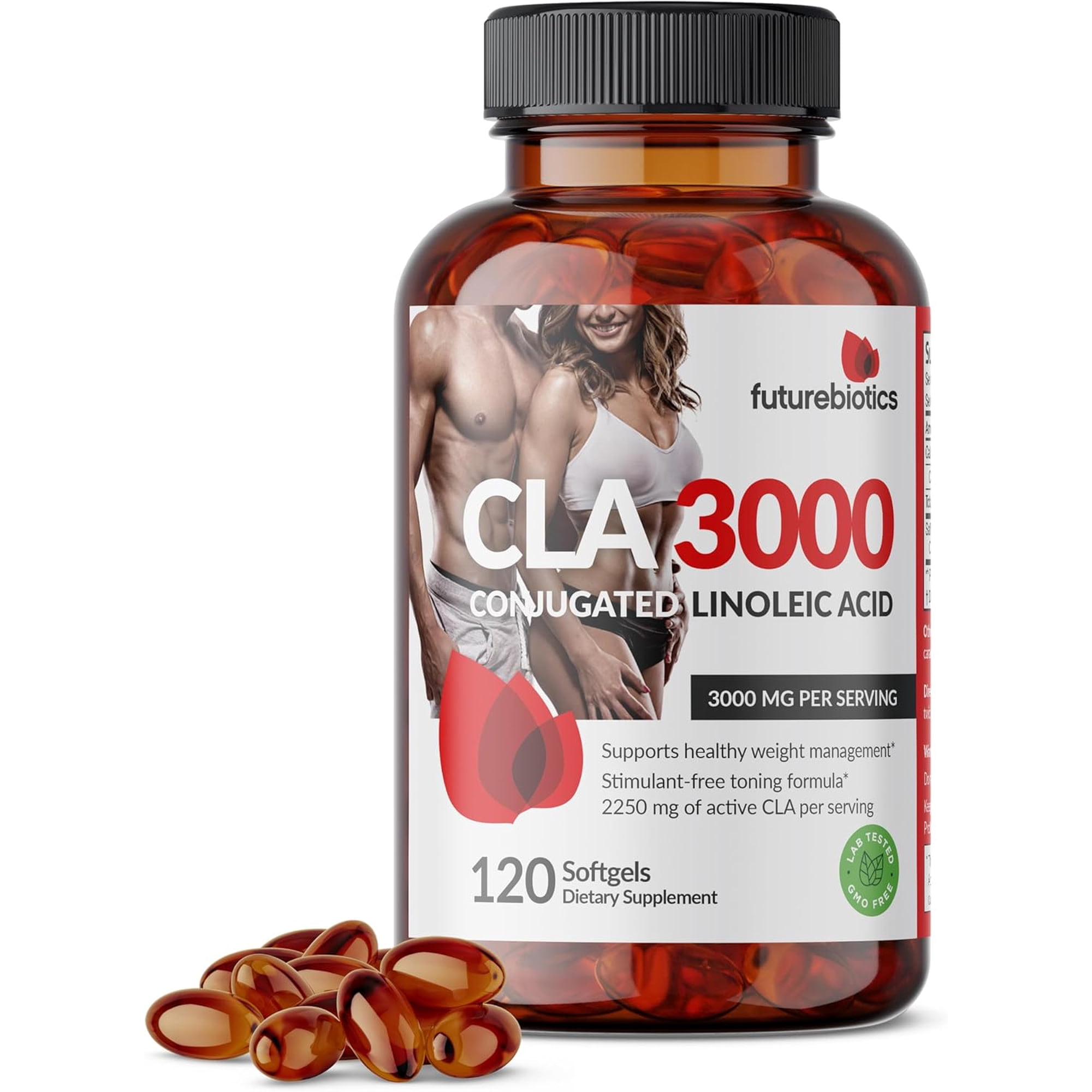 Futurebiotics CLA 3000 Conjugated Linoleic Acid, Weight Management & Muscle Mass, 120 Non GMO, Gluten Free, Stimulant Free Softgels