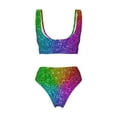 thumbnail image 6 of Rocae Colorful Glitter for Bikini Set for Women Two Piece Sexy High Swimsuits Split Crossover Bikini Small, 6 of 9
