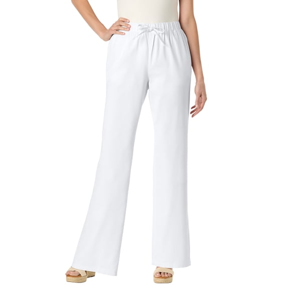 Woman Within Plus Size Wide-Leg Drawstring Denim Pants