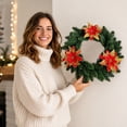 thumbnail image 4 of Aurorax Christmas Decorations Outdoor,Artificial Christmas Wreath Pre-Assembled Realistic Waterproof Winter Decorations for Home, 4 of 6