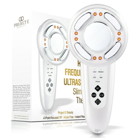 Project E Beauty LED+ Radio Frequency Ultrasonic Slimming Therapy | Wireless RF Red Photon Cavitation Ultrasound Collagen Boosting Smooth Skin Firming Tightening Cellulite Fat Removal Shaping Device