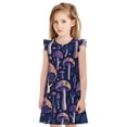 thumbnail image 1 of Balery Floral Hippie Mushrooms Camisón de princesa para niñas, pijama de algodón con mangas abullonadas, suave y bonito.-Large, 1 of 6