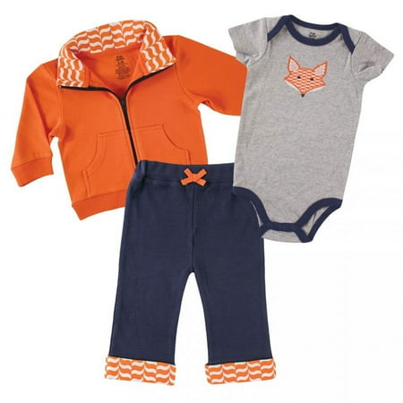 UPC: 0660168901290 | Yoga Sprout Baby and Toddler Boy Cotton Hoodie  Bodysuit or Tee Top  and Pant  Fox Baby  0-3 Months