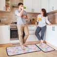thumbnail image 6 of 2-Piece Kitchen Mat Set Non Slip Washable Floor Mats Decorative Rugs for Kitchen Sink Laundry Watercolor Pastel Rainbow Flowers, 6 of 7