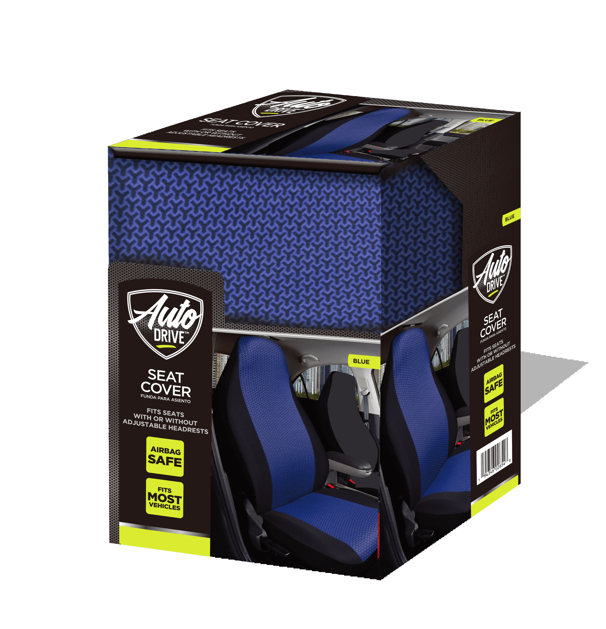 Auto Drive 1pc Atlanta Blue Seat Cover-Universal Fit, Assembled Product-2202SC263
