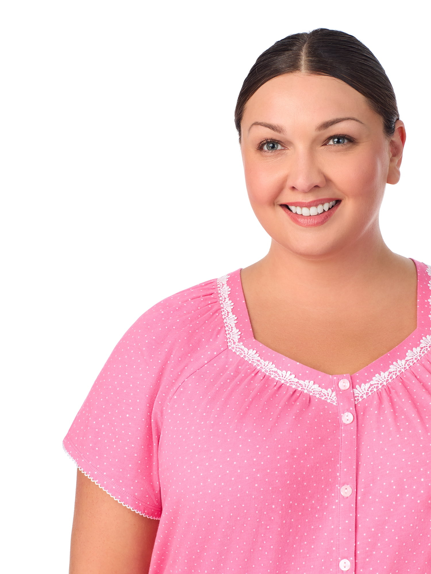 Aria Short Sleeve 100% Cotton Cropped Pajama Set with Pockets, Women’s Sizes S-3X