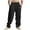 Black, variant on BXINGOHAI Men's Casual Linen Pants Elastic Waist Drawstring Pants Lightweight Linen Trousers White,S