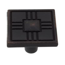 GlideRite 1-1/4 in. Square Deco Cabinet Knob, Oil Rubbed Bronze, Pack of 5