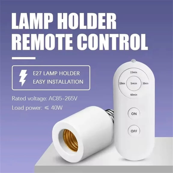 Wireless Smart Timer Switch Lamp Holder with Remote Control 110V 220V Multi Light Switch Socket for Baby Room Bedroom Office E27 E26