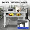 thumbnail image 5 of Stainless Steel Folding Table w/ Adjustable Shelf, NSF Commercial Work Table 36/48/60 Inch, Silver, 5 of 8