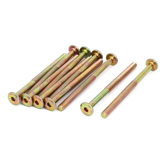 Unique Bargains M6x85mm Flat Hex Socket Head Hexagon Furniture Bolts Connector Fastener 10pcs