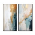 thumbnail image 2 of Designart "Vintage Solitude Blue Abstract Painting I" Abstract Painting Framed Wall Art Set Of 2 - Modern White Gallery Wall Frame Set For Home Decor, 2 of 6