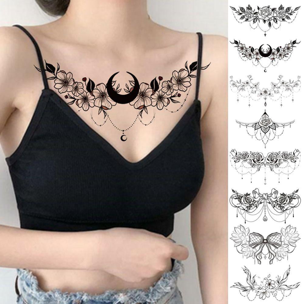 16 Attractive Sternum Tattoo Designs and Ideas 2023