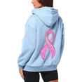 thumbnail image 4 of Breast Cancer Awareness Hoodies for Women Long Sleeve Loose Casual Zip Up Jacket Hooded Sweatshirt with Pockets, 4 of 8