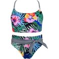 thumbnail image 1 of Bikini de Tirantes Finos con Cuello en U para niña Traje de baño de Dos Piezas con Espalda Cruzada y Espalda Cruzada Flores Negras 8 Años Flores Negras 8 Años Xishao ropa, 1 of 2
