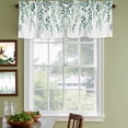 thumbnail image 3 of Green Leaves Curtain Valances for Windows, Kitchen Valance Window Treatments Panel 2 Pack, Modern Simple Country Spring Pastoral Vines Rod Pocket Short Curtains for Bathroom Bedroom 60 x 18 Inch, 3 of 8