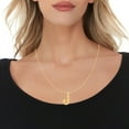 thumbnail image 2 of Floreo 10k Yellow Gold 1" Extra Large Textured Block Letter Initial A-Z Alphabet Charm Pendant with Optional Chain Necklace, 2 of 4