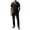Black, variant on SOOMLON Beach Outfits for Men Big and Tall Collared Button up Shirts Drawstring Pants with Pockets 2 Piece Vacation Sets