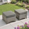 thumbnail image 6 of Ovios 5 Pieces Outdoor Furniture Set High Back All-Weather Wicker Patio Conversation Set with Ottomans, Dark Gray, 6 of 7