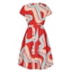 thumbnail image 5 of VISgogo Vestido de verano para mujer, manga corta, cuello en V, estampado a la moda, cierre de botón, vestido con cinturón VISgogo moda, 5 of 9