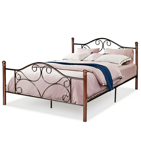 Costway Queen Size Steel Bed Frame Platform Stable Metal Slats