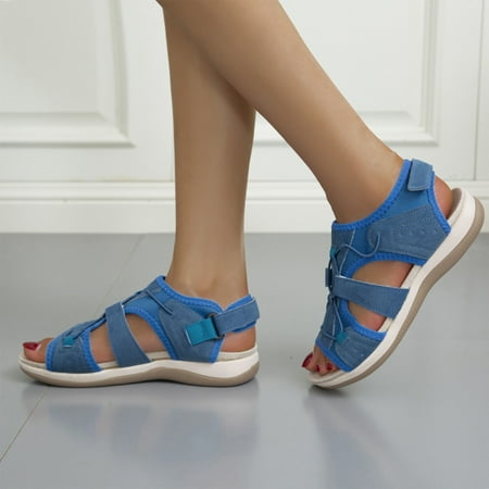 

Women Fashion And Comfortable Round Toe Wedge Solid Color Fish Mouth Sandals