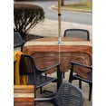 thumbnail image 5 of Outdoor Tablecloth with Umbrella Hole for Patio/Picnic/Party/Camping, Farmhouse Burnt Orange Brown Waterproof Table Cloth Square Cover Washable, Vintage Wooden Striped (54"x 54"), 5 of 8