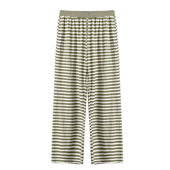 BLVB Women's Striped Pajama Pants Plus Size Soft Comfy Lounge Pants Stretch Baggy Palazzo Pj Bottoms Sleepwear Plus Size