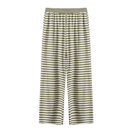 JGGSPWM Striped Pajama Pants for Women Comfy Soft Modal Loose Elastic Waist Yoga Lounge Pants Home Wear Bottom Sleepwear Green XL