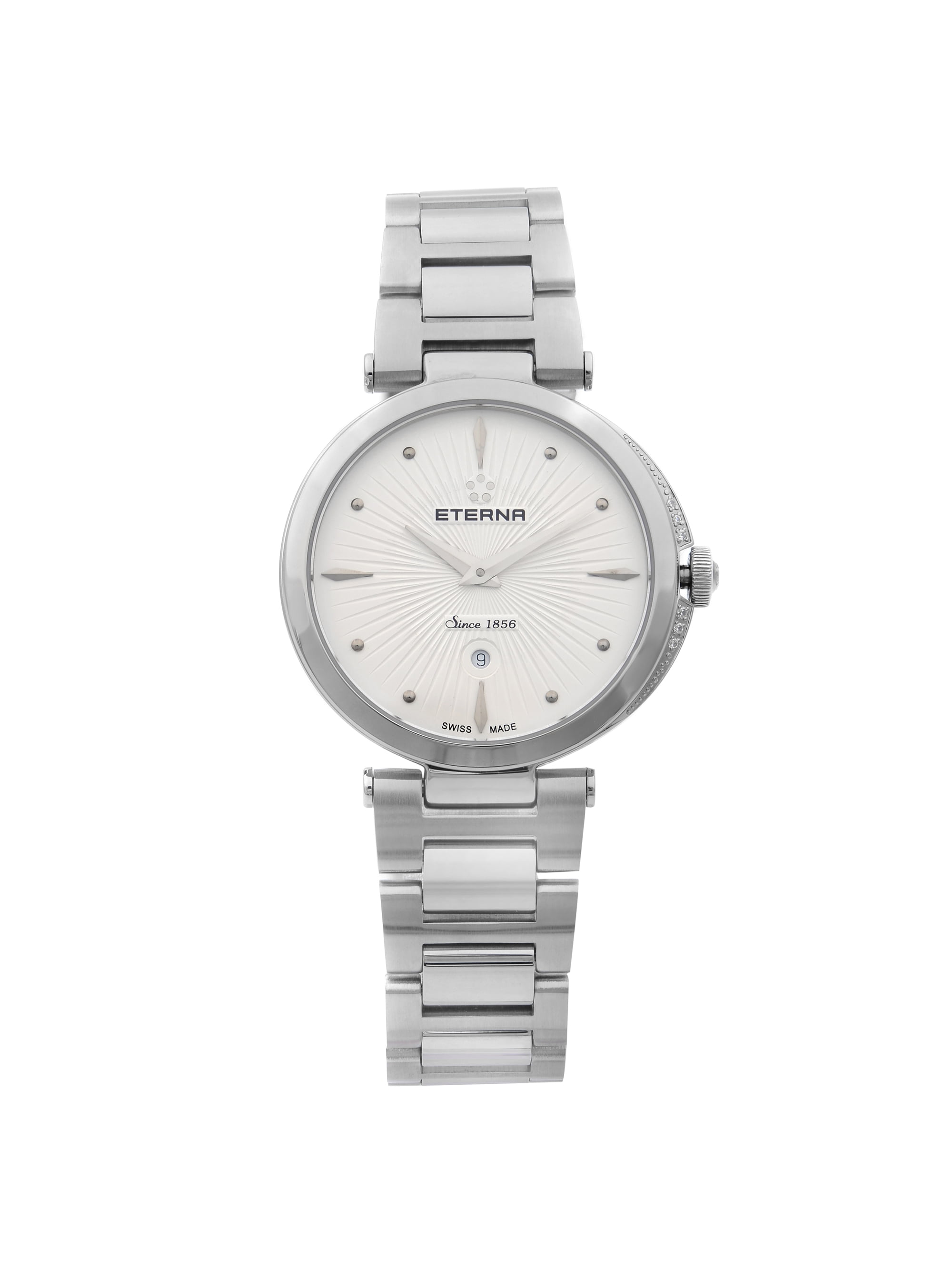 Eterna Grace Steel Diamond Silver Dial Quartz Womens Watch 2560 54 66 1713 Walmart Com